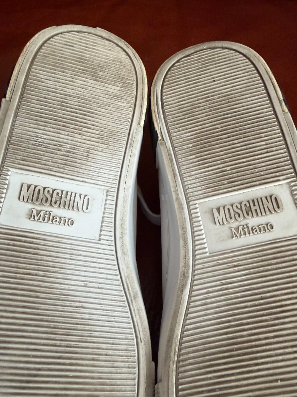 Moschino Women's White Leather Maxi Logo Sneakers Size: EU37 US6 - Picture 13 of 16